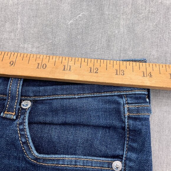 Rag & Bone Jeans Women 27 Blue Fringe Skinny Denim Boho Stretch USA VTG - Picture 6 of 13